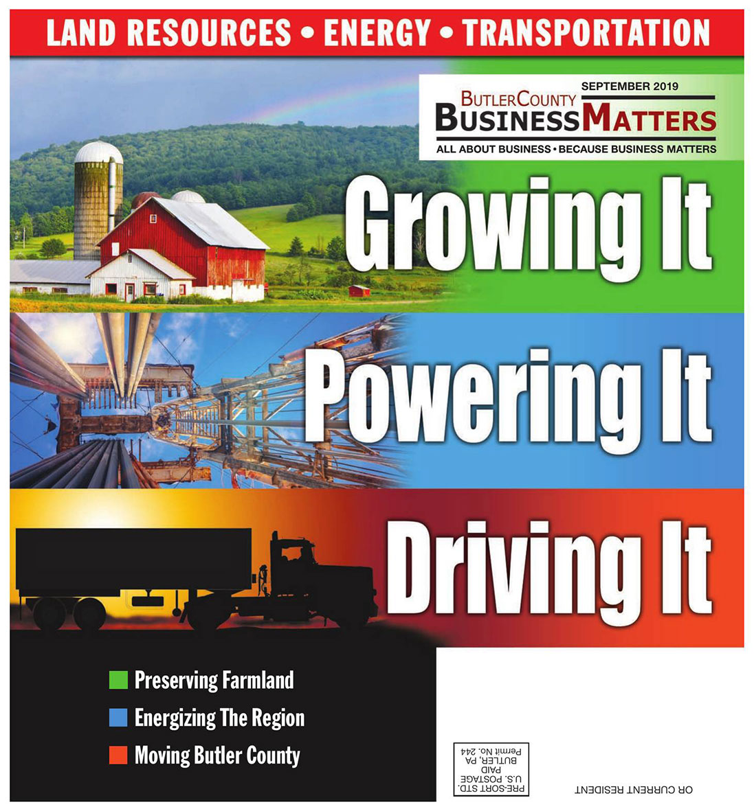 September 2019 - Land Resources, Energy, Transportation - Growing It, Powering It, Driving It