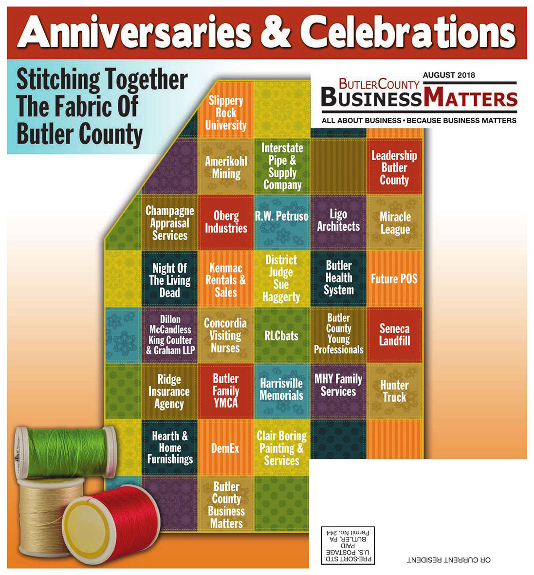 August 2018 - Anniversaries & Celebrations - Stitching Together the Fabric of Butler County
